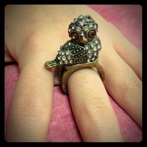 Studded Owl Ring