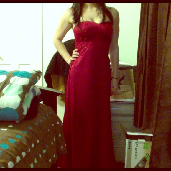 Red bridesmaid dress