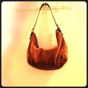 Coach large hobo in brown suede.