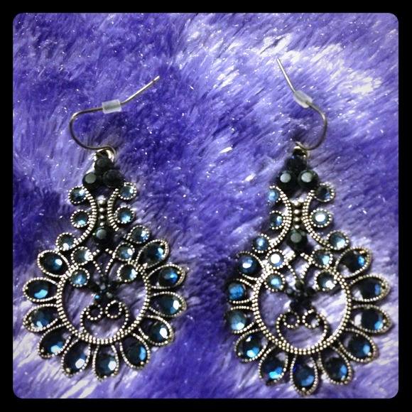 Blue gem earrings