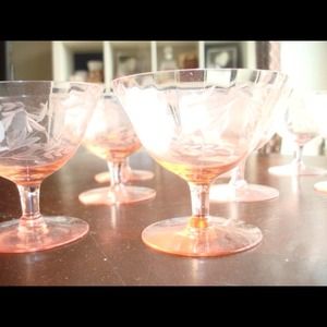 {Homegoods} Rose Glass/Stemware, vintage dessert