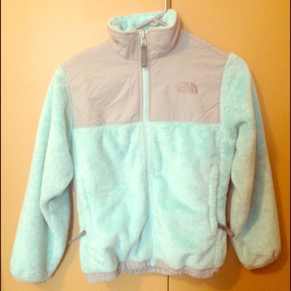 Aqua/ light blue north face zip up