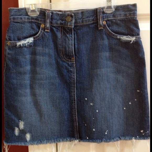 J. Crew denim skirt. Paint splatter look. Size 27.