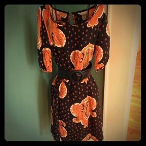 Black quarter length sleeve dress