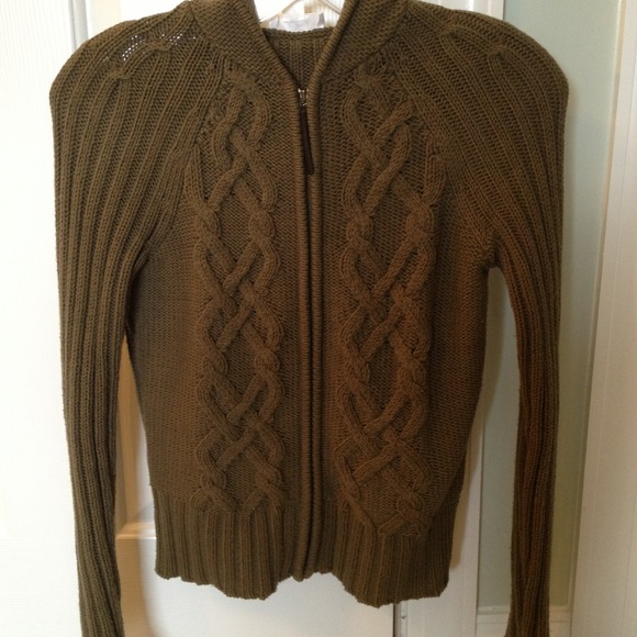 LOFT Cable Knit Hoodie Sweater