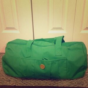 Green duffel bag