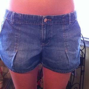 Old Navy jean shorts with pleat.