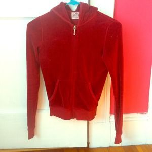 Red Velour Juicy Couture (with hood)
