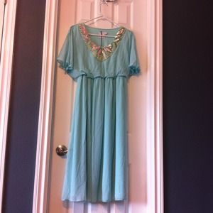 ❌SOLD❌ NWOT ASOS Maternity aqua sheer dress