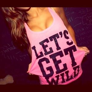 LETS GET WILD Victorias Secret Pink Neon Tank