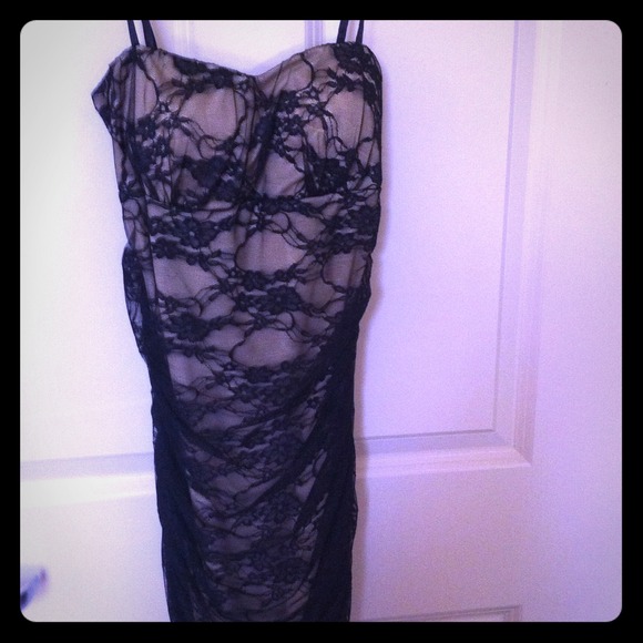 Gold and Black Lace Clubbing Dress