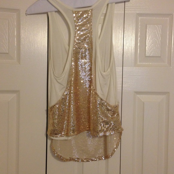 Off white & gold sequin tank - Picture 3 of 3