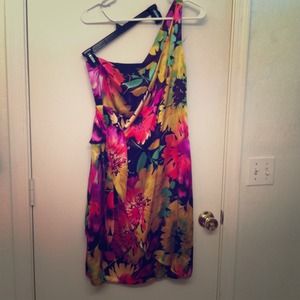 Silk one arm wrap dress