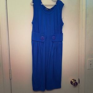 Bright Blue cinched waist tank dress