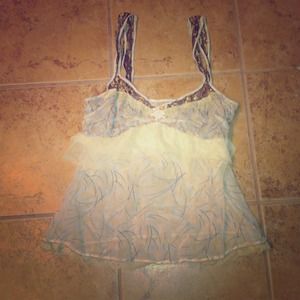 Free people tank ivory bronze and black