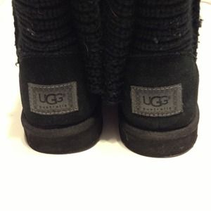 Ugh black sweater boots with buttons