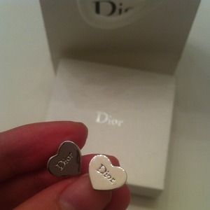 100% Authentic Dior Heart Logo Earrings