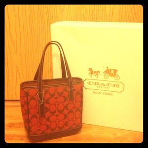 Authentic Coach Red & Coffee color *Price Reduced*
