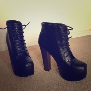 Black Lita Inspired Platform Booties