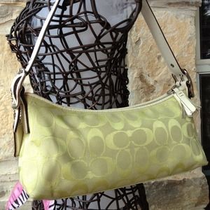 Mini lime green Authentic Coach purse