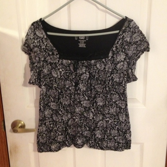 Black and white lace shirt