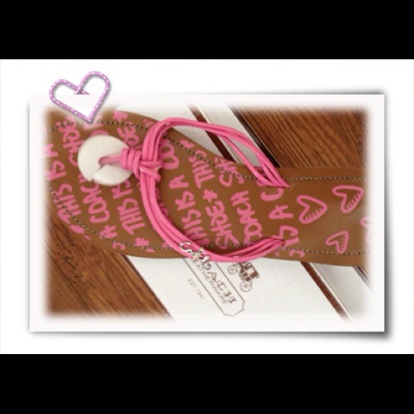 Coach pink flip flops