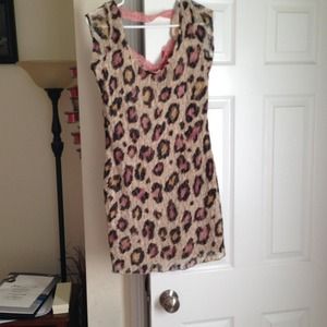 NWT pink and brown leopard print dress