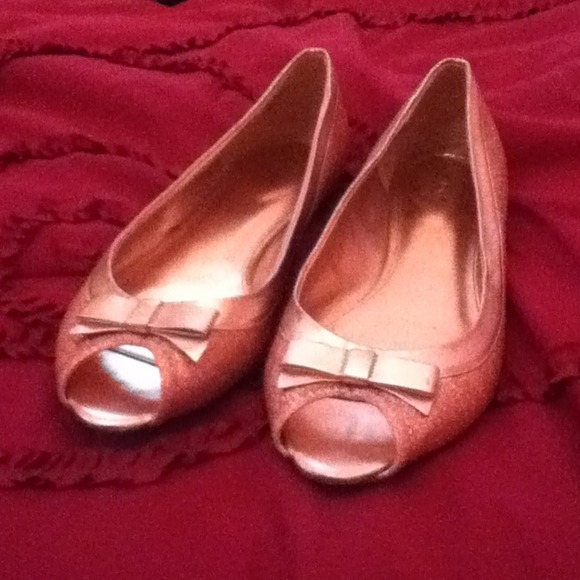 Sparkly pink peep-toe flats!! Price NEGOTIABLE.