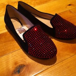RESERVED Black and red sparkly ballet falts