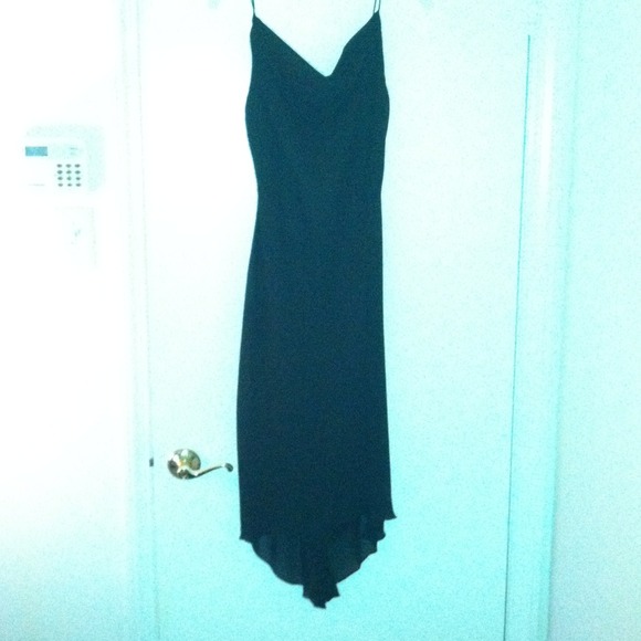 Black Asymmetrical cowl neck Dress