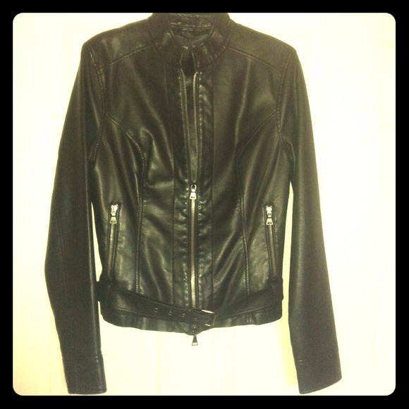 Express (M) Black leather jacket