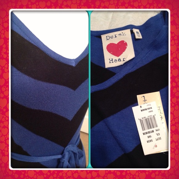 BUNDLED💖NWT Navy & black Chevron belted sweater - Picture 2 of 2