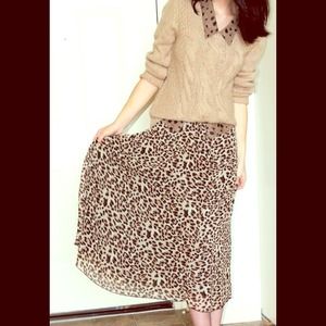 Leopard print maxi skirt