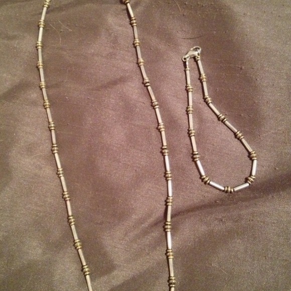 ⭐Just Reduced⭐Silver/Gold necklace and bracelet - Picture 1 of 4