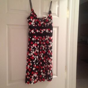 Red & white polka dot party dress