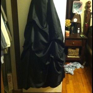 Black bridesmaid/prom dress.