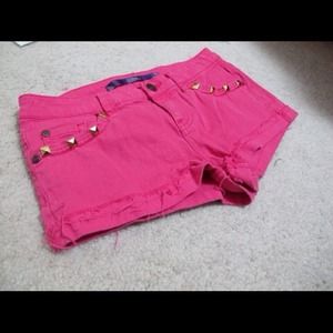 Gold Studded Hot Pink Shorts