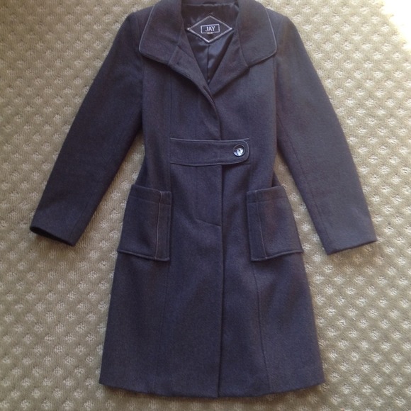 JAY Outerwear - Nearly New Grey Wool Trench Coat