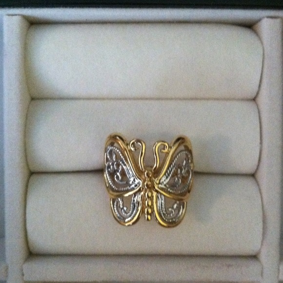 Two Tone Butterfly Ring