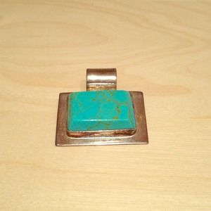 Turquoise and sterling silver pendant
