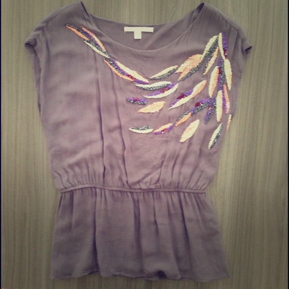 Grey/purple blouse with beads