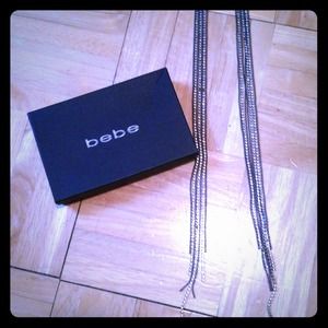bebe long earrings
