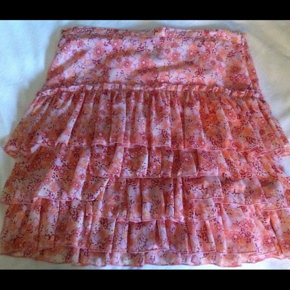 Orange red and pink skirt