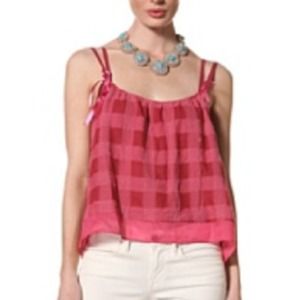 Anna Sui Checker Board Gauze Top in Rose
