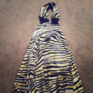 Zebra stripe formal dress