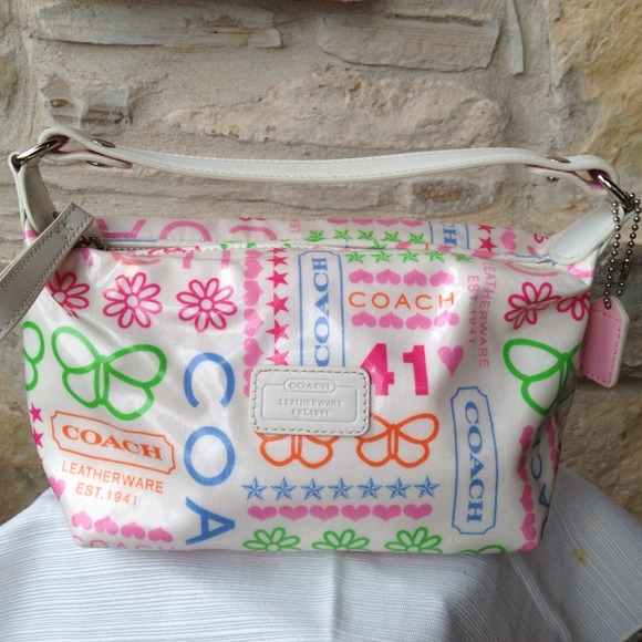 Authentic colorful coach mini purse