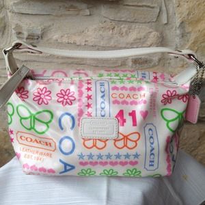 Authentic colorful coach mini purse