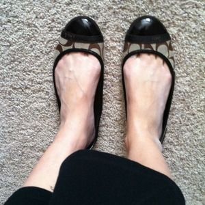 Coach Signature Brown Ballet Flats