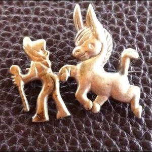 Vintage Pendent Donkey & Farmer