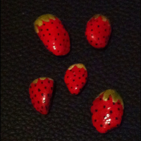 Hand Painted Strawberry Rocks - Picture 2 of 4